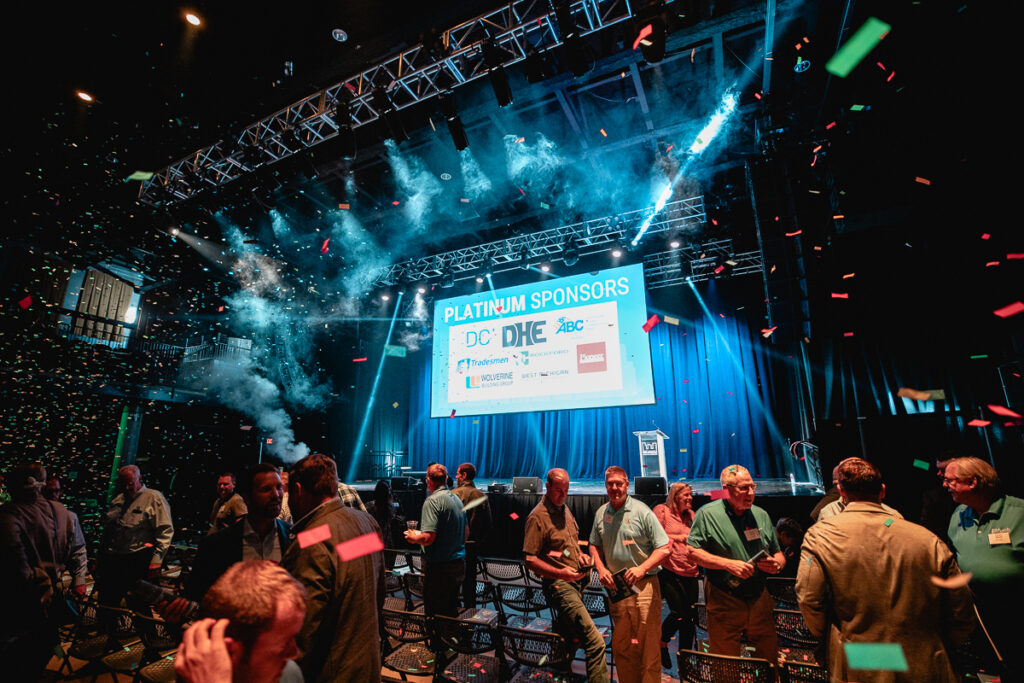 Confetti falling at the ABC West Michigan EIC Awards