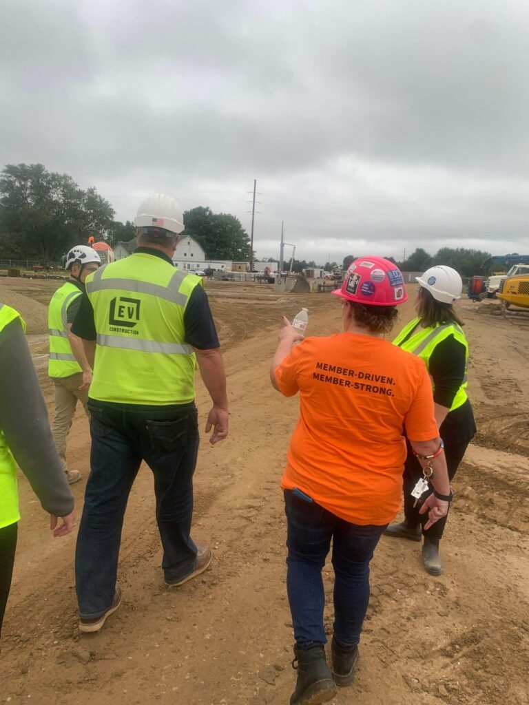 Members of the ABC West MIchigan chapter visiting a construction site