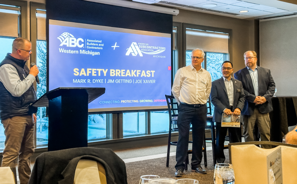 Presenters speaking at the ABC West Michigan: Safety Breakfast event
